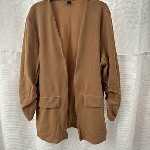 SHEIN Brown Open Front Blazer